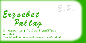 erzsebet pallag business card